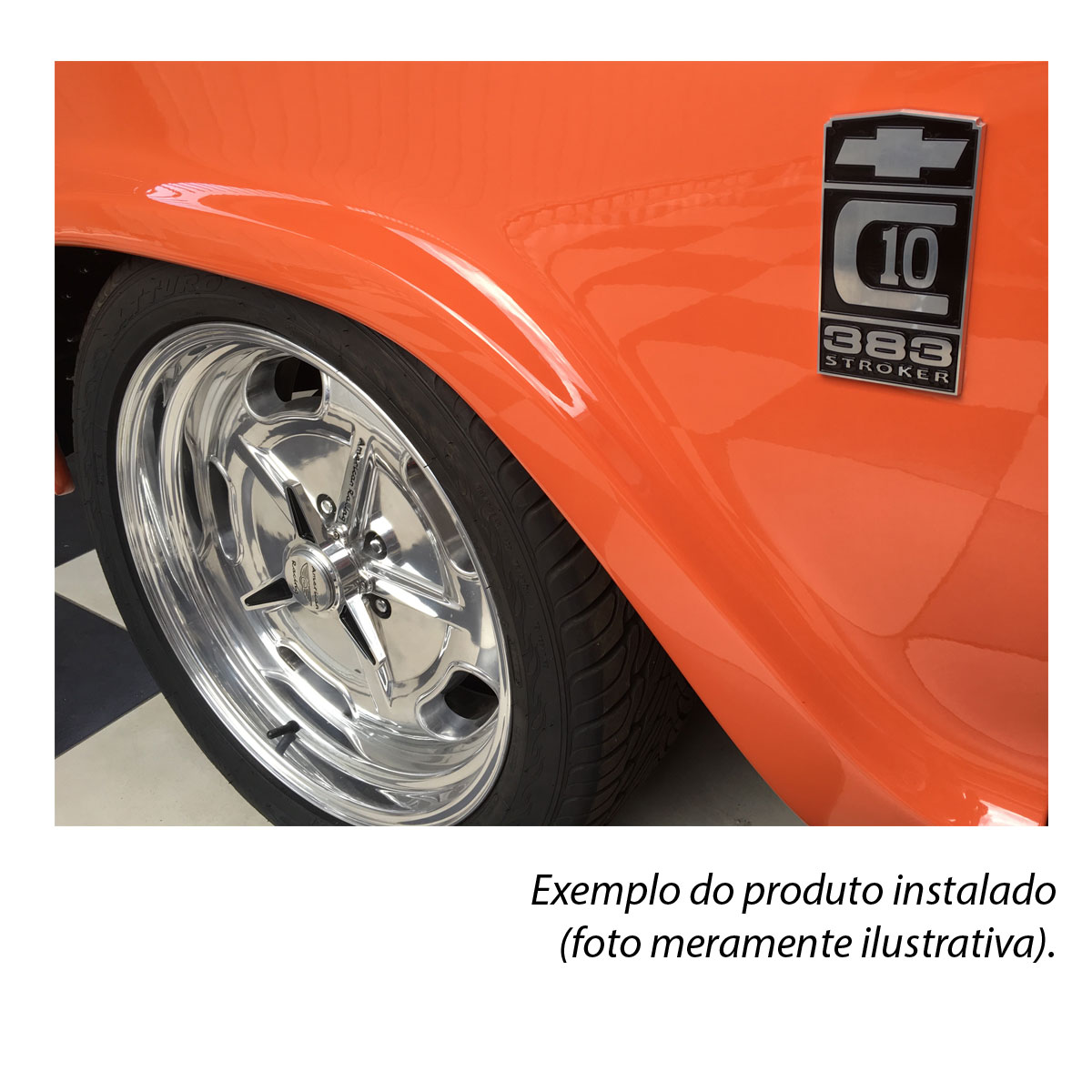 Emblema Billet Paralama Chevrolet C10 Veraneio V8 350
