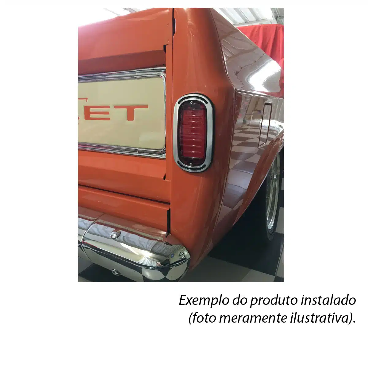 Molduras Billet Traseira Lanterna Chevrolet C10 Veraneio C14 C15 - Imagem 2