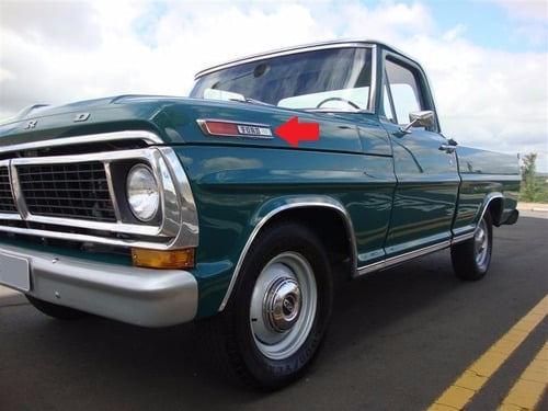 Emblema Lateral Capô Ford F100 1972 À 1979