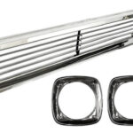 Kit Grade Dianteira Aro de Farol Inox Chevrolet C10 C14 C15 D10 A10 Veraneio