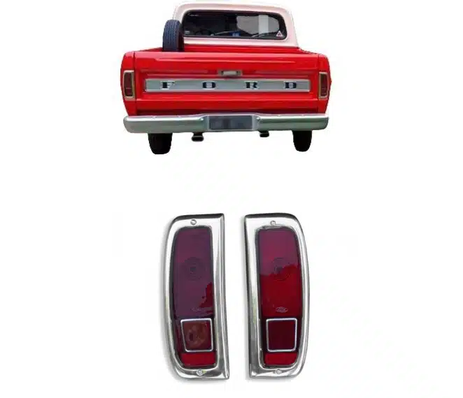 Lanterna Traseira Ford F100 F1000 1972 1985 Vermelha com Friso Completa