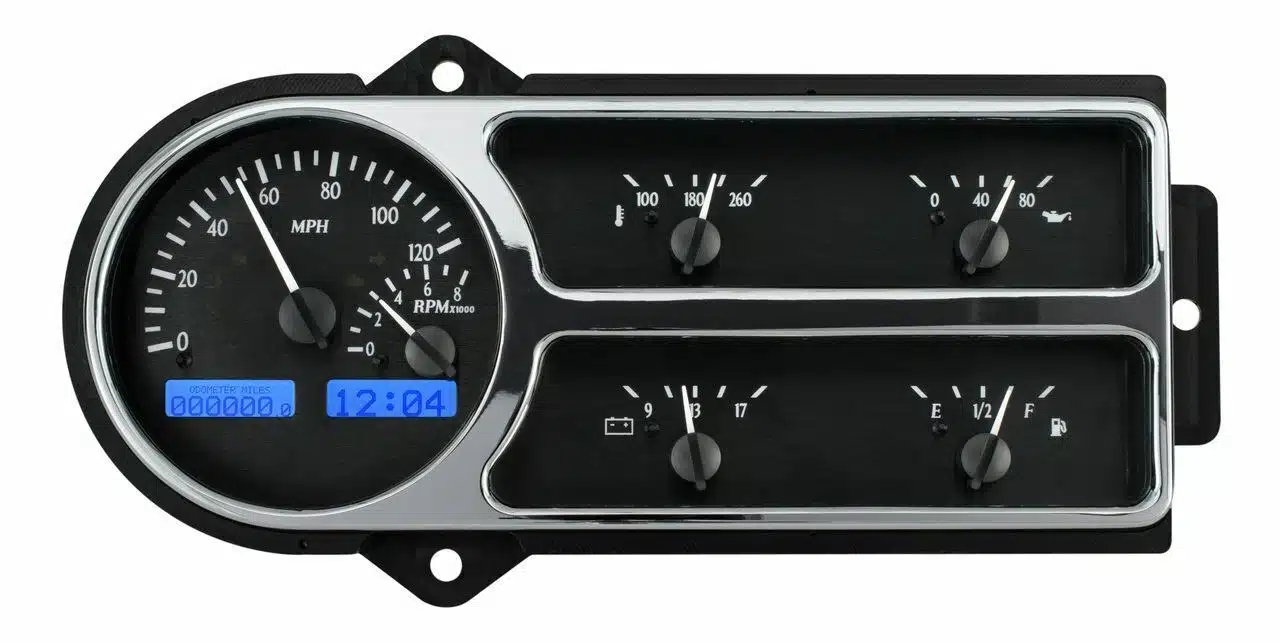 Painel de Instrumentos Black Chrome Digital Ford F1 1948-1950