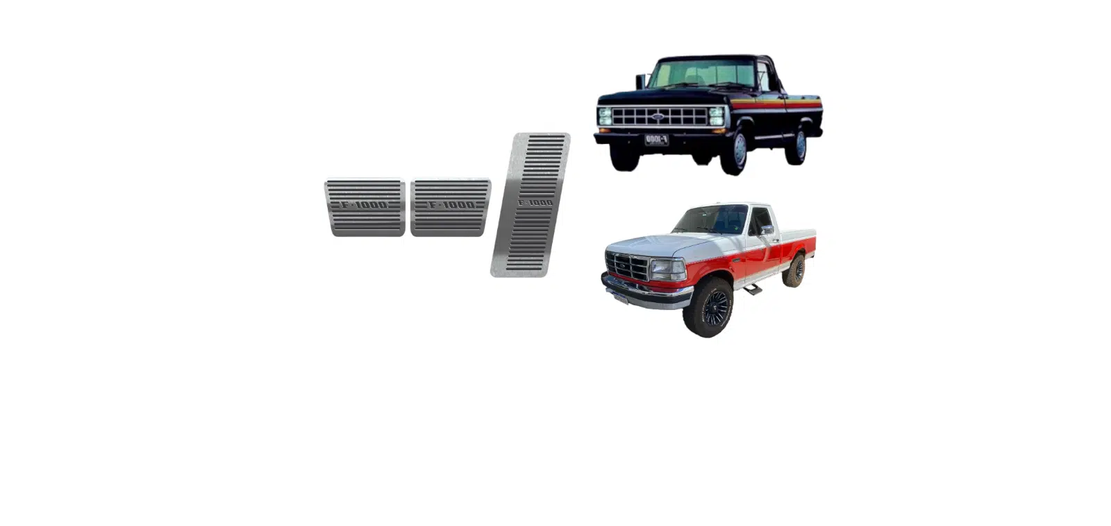 Pedaleira Inox Ford F1000 De 1984 à 1998 PerformanceV8