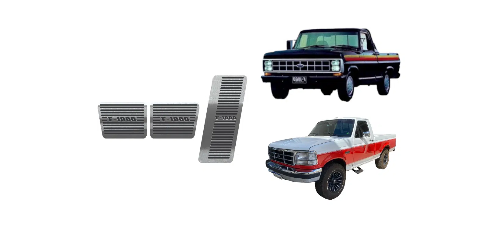 Pedaleira Inox Ford F1000 De 1984 à 1998 PerformanceV8 - Imagem 3