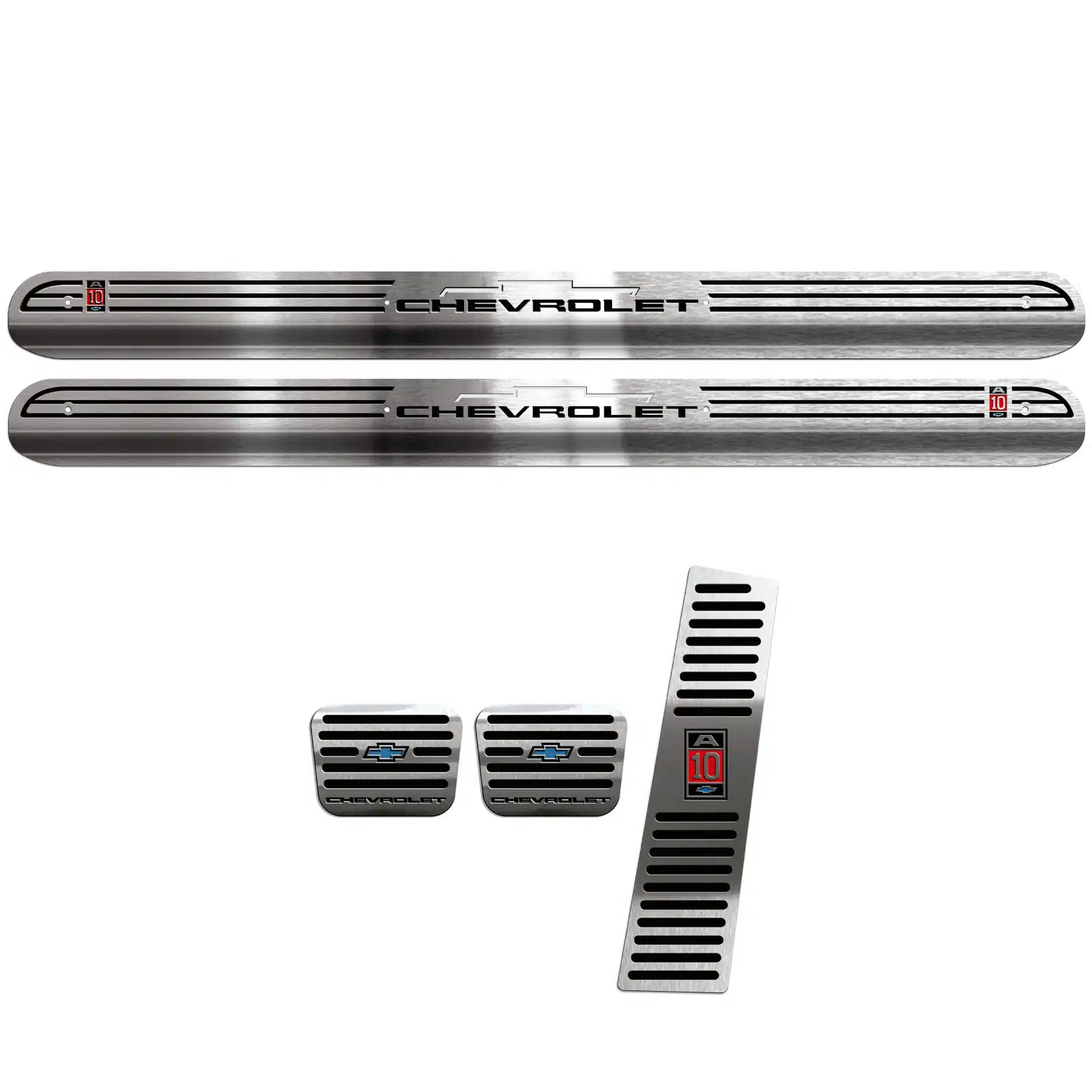 Kit Pedaleira Soleira Friso Porta Inox Chevrolet A10 PerformanceV8 - Imagem 3