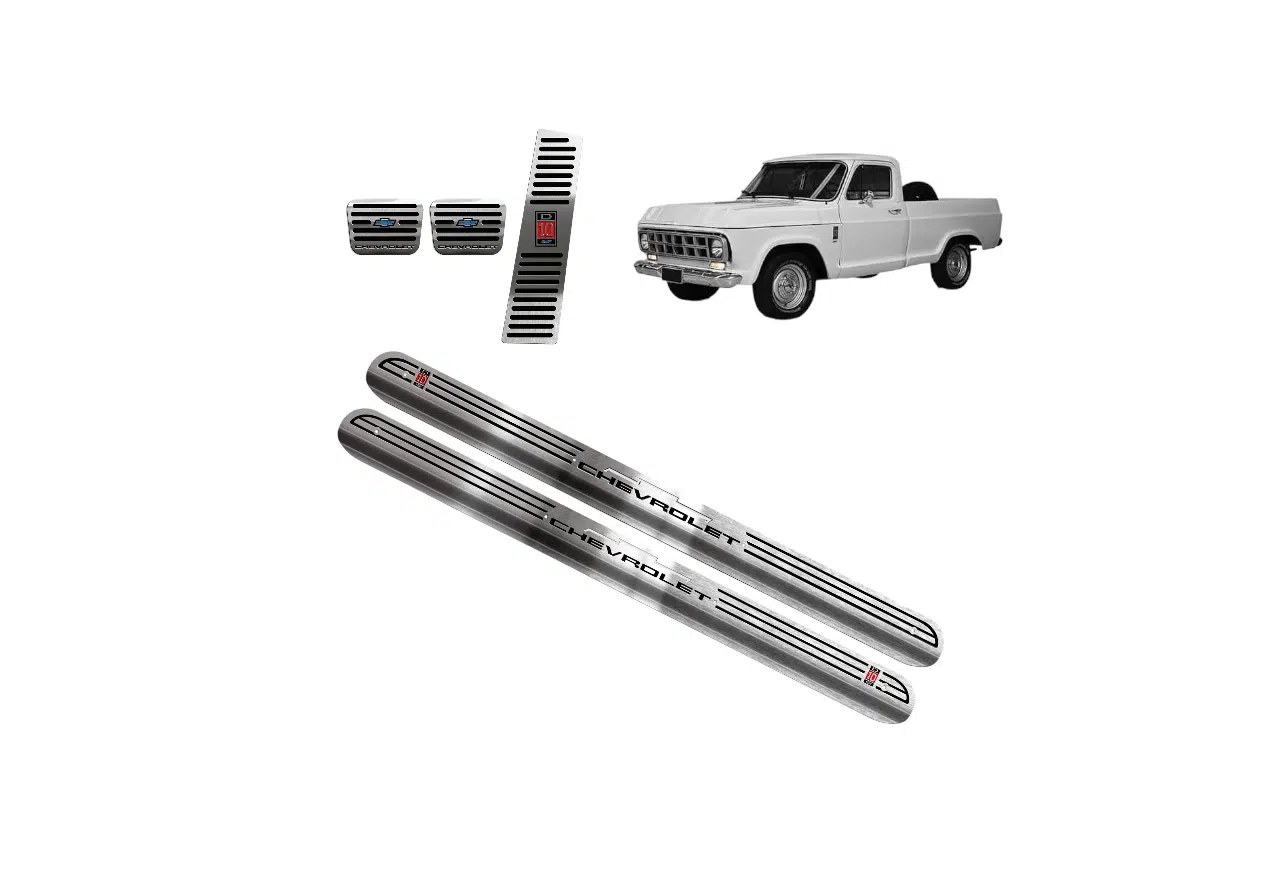 Kit Pedaleira Soleira Friso Porta Inox Chevrolet D10 PerformanceV8