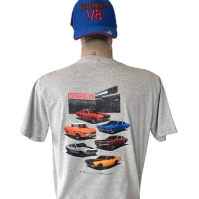 Camiseta Cinza Bone Azul Performance V8