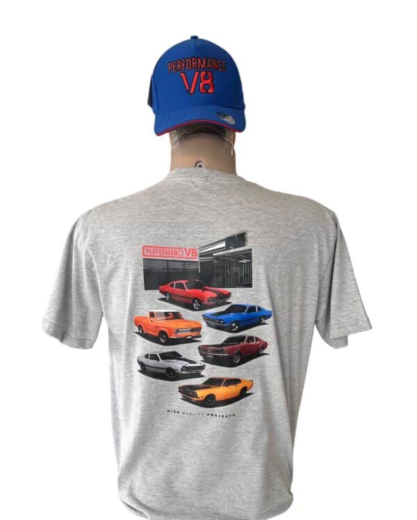 Camiseta Cinza Bone Azul Performance V8 - Image 2