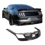 Extrator Difusor Lip Parachoque Traseiro Fibra Carbono Ford Mustang 2018-2023