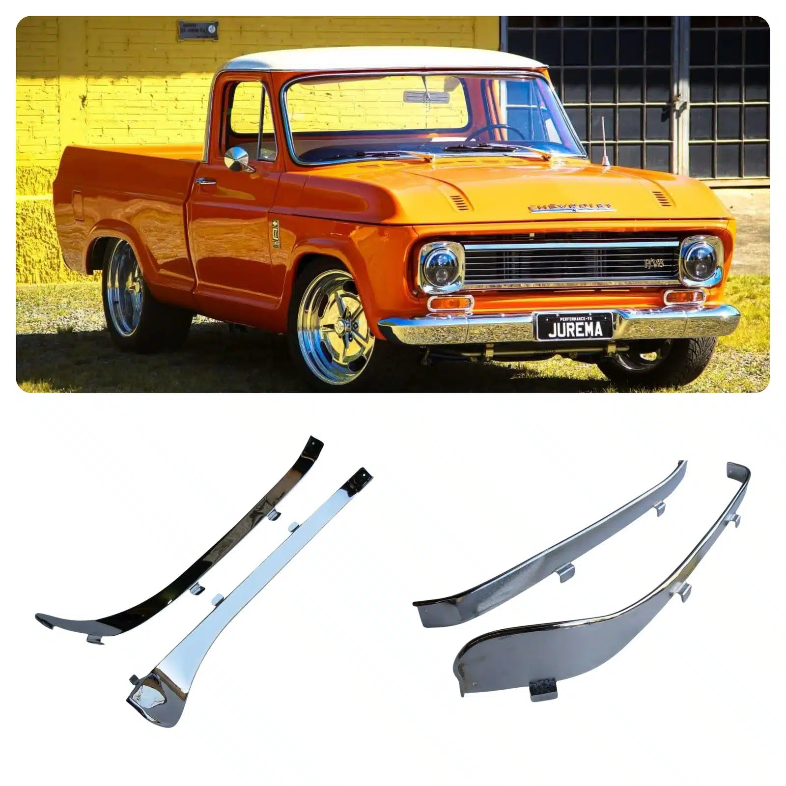 Friso Ventarola Calha Chuva Inox Chevrolet C10 C14 C15